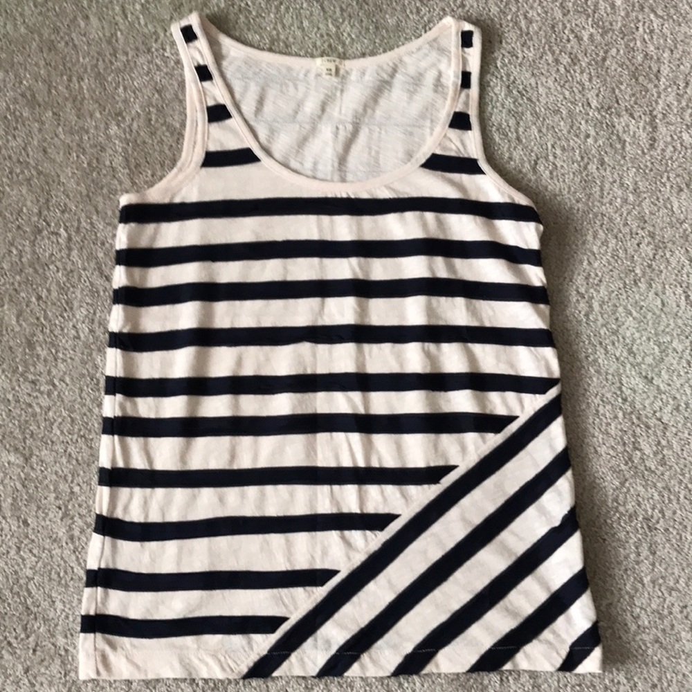 J Crew Striped Tank Navy/Cream